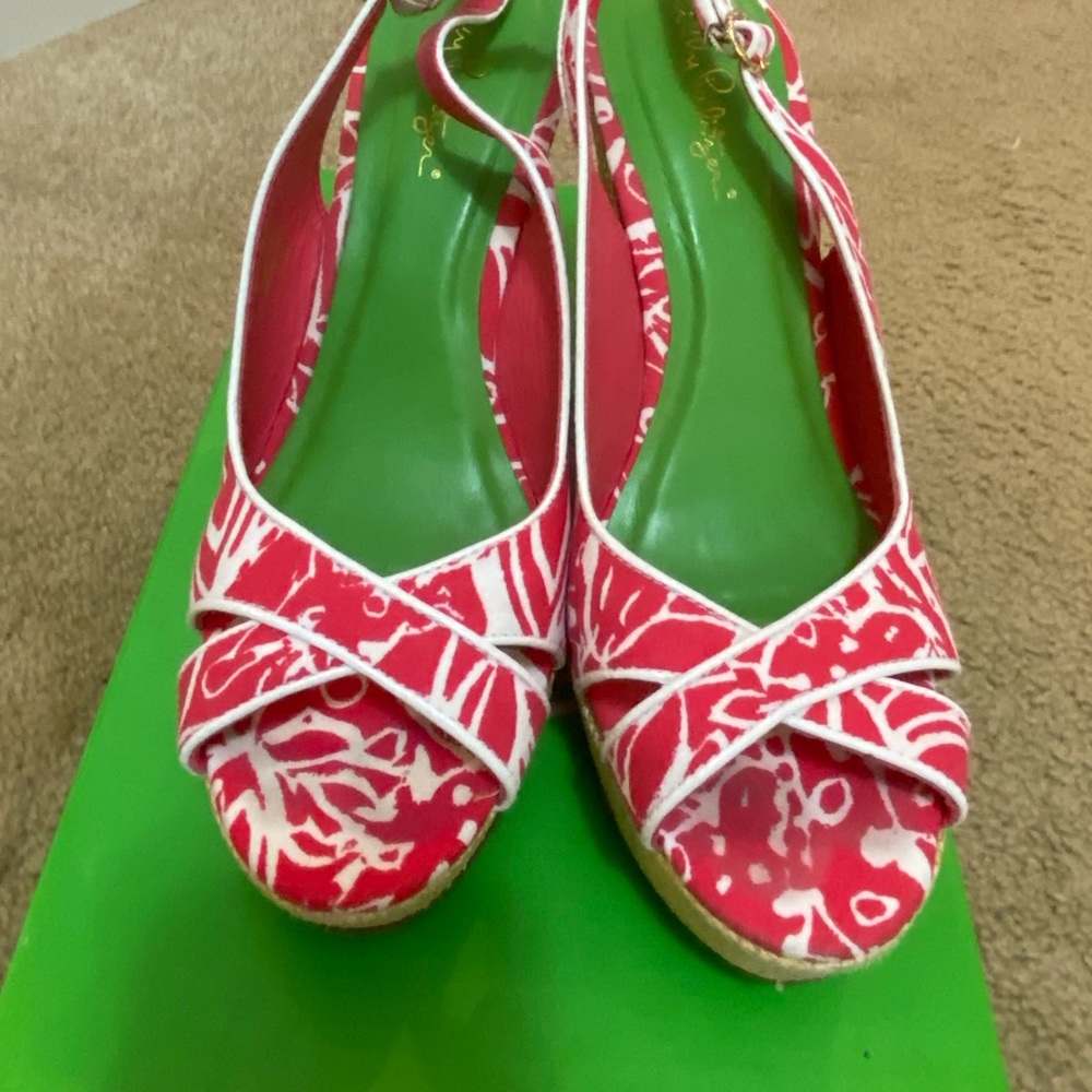 Lilly Pulitzer Pink Espadrille Open Toe Sandals